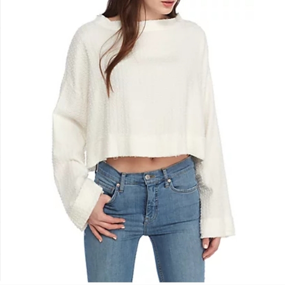 Free People Tops - Free people white cotton top size medium
